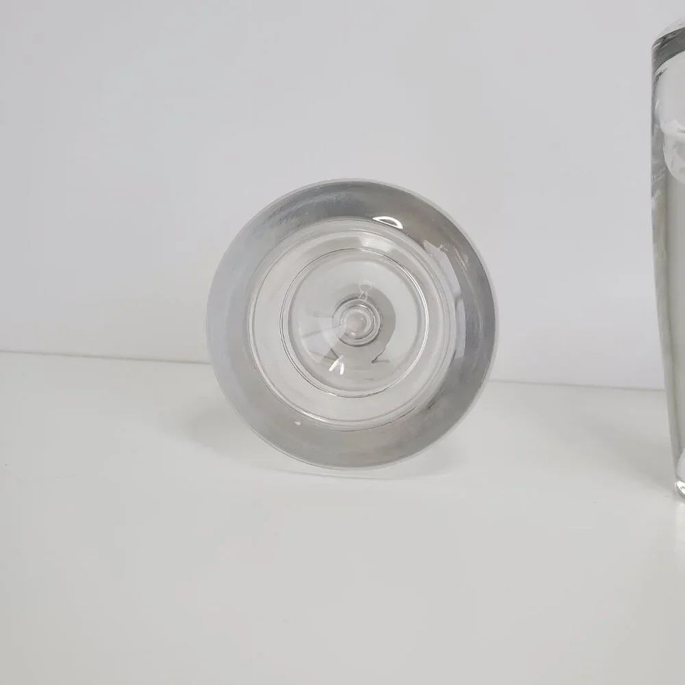 Pair of Crate & Barrel Duo Tall Candle Holders Glass Reversible Taper or Votive